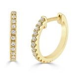 Diamond Huggie Earrings 14k Gold 1/10ct TDW 1/2" Diameter by Joelle Collection starting $244.99